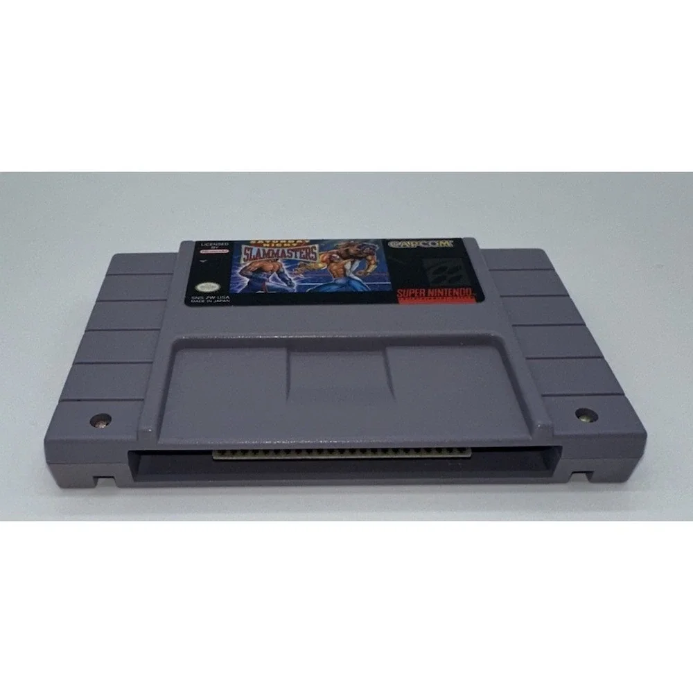 SATURDAY NIGHT SLAM MASTERS SUPER NINTENDO SNES BOX INSERTS NO MANUAL WORKS